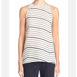 Theory Kalstinn Striped Tank Silk Small